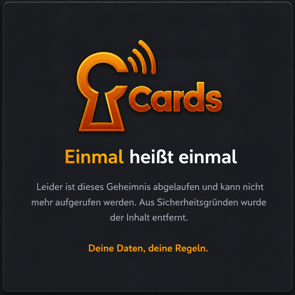 Link abgelaufen, einmal heißt einmal