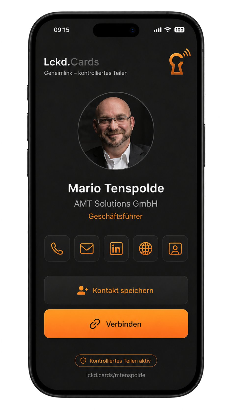 Lckd.Cards Profil auf dem Smartphone